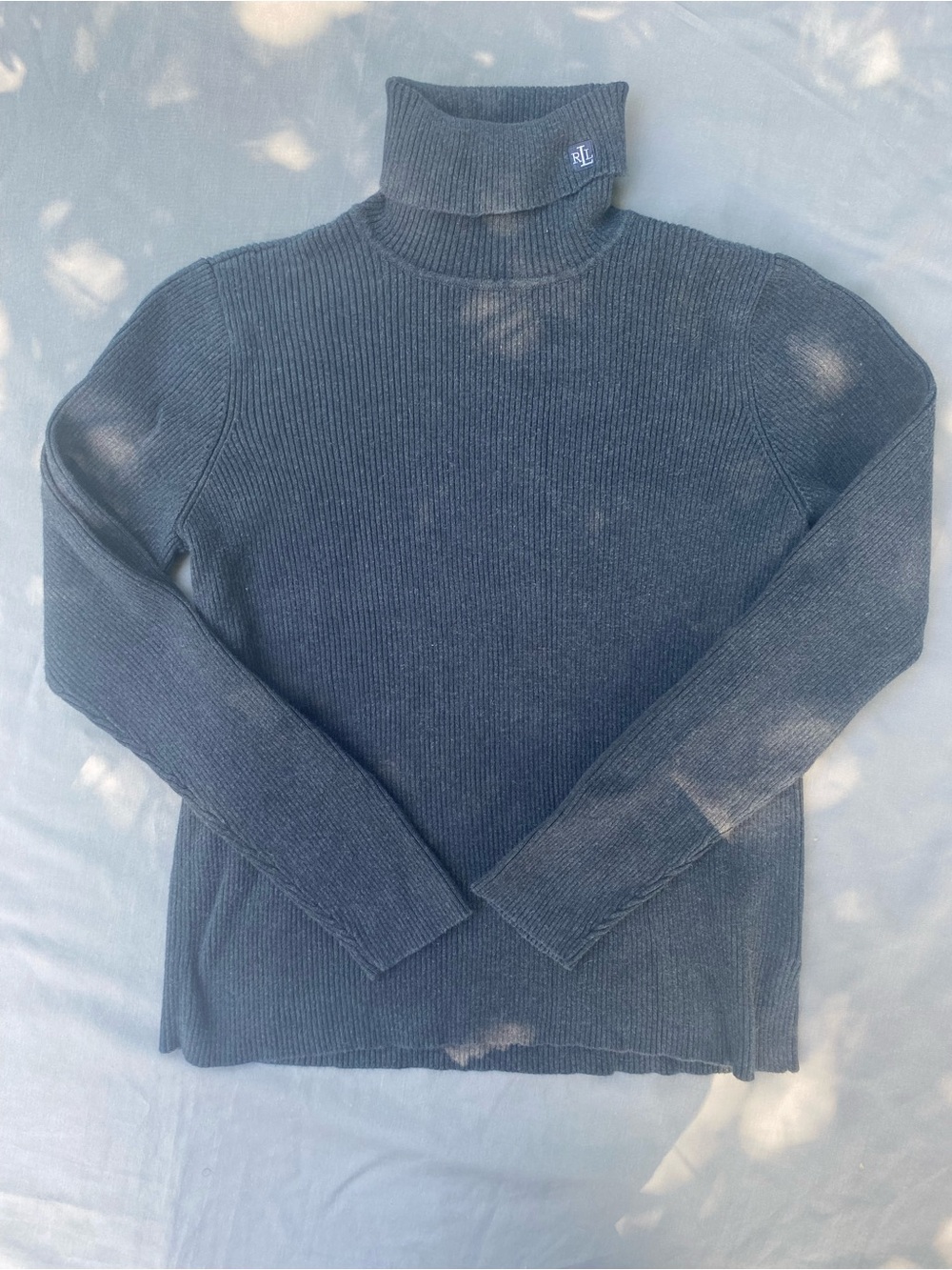 Ralph Lauren Charcoal Ribbed Turtleneck Sweater - Men's